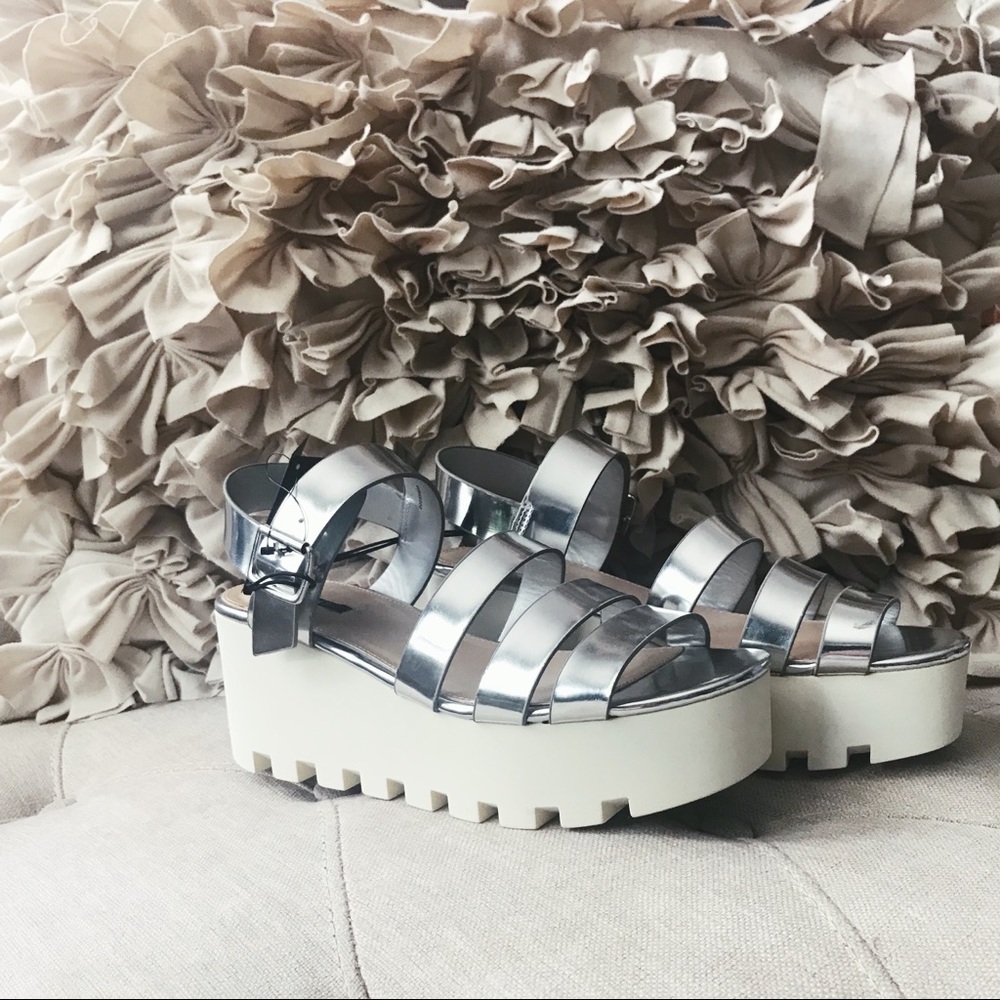 Metallic Platform Sandals